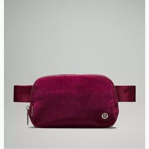 Lululemon Corduroy Belt Bag in Deep Luxe and Silver